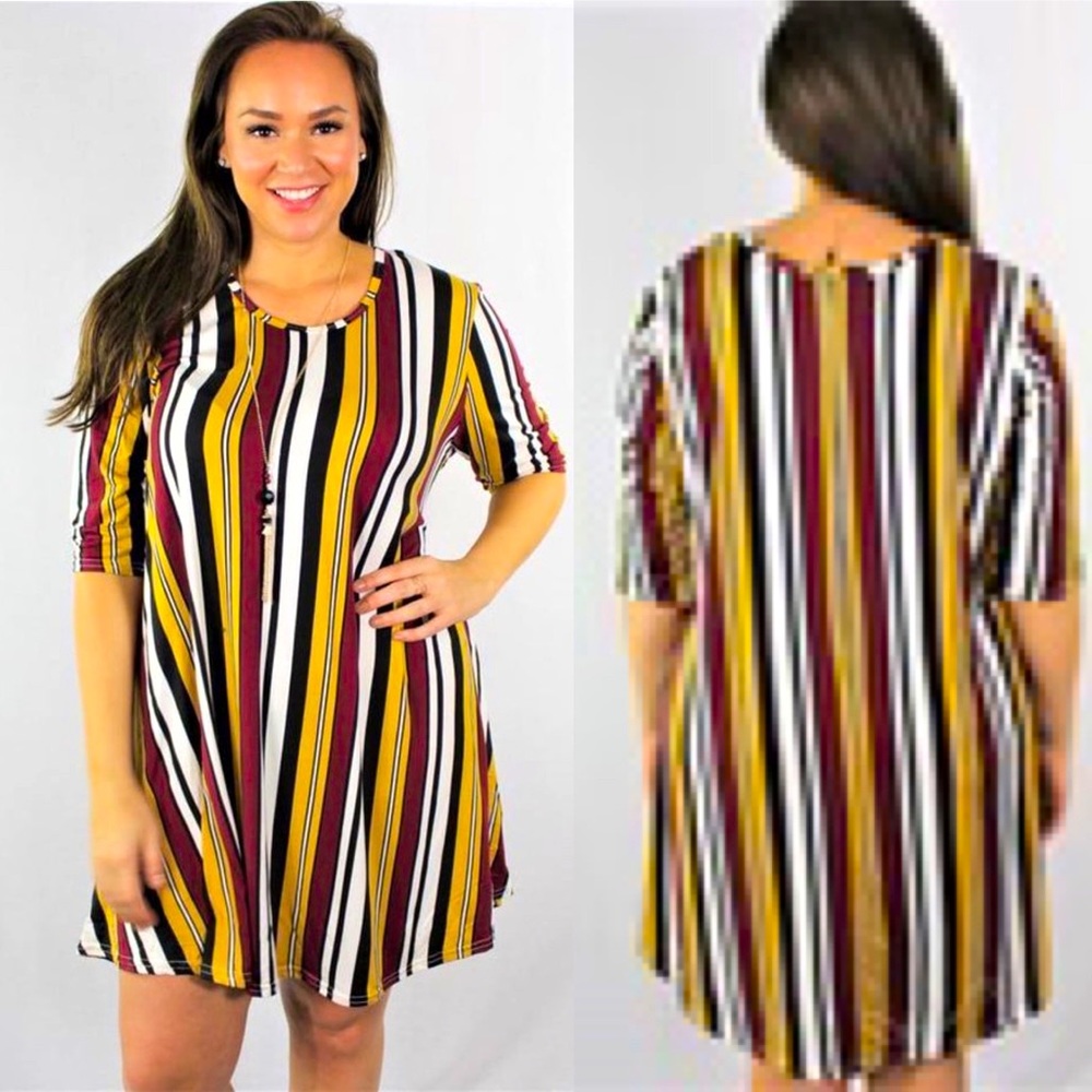 Burgundy Trapeze Plus Dress